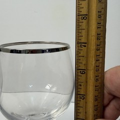 (2) Lenox Weatherly Crystal Wine Glasses with Platinum Rim 7″ Tall NICE