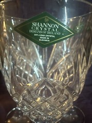 3 Shannon Crystal Designs of Ireland Wine Glasses Made in Slovakia