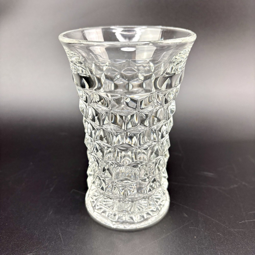 Vtg Fostoria Cubist Clear Glass Tumbler 5.25″ Tall Water Juice Cup Replacement