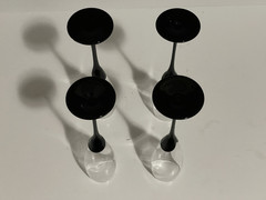 Set of 4 Colony Amaryllis Satin Black Stem Champagne Flutes 10″ Romania