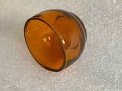 1940’s OLD VINTAGE BEAUTIFUL AMBER GLASS FRANCE SMALL DESSERT BOWL COLLECTIBLE.