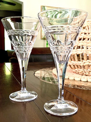 Vtg Set of 2 Royal Limited RLZ7 Crystal Water Goblets 8″ Bohemia Czech Republic