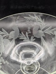 2 Pc Etched Glasses Birds & Foliage ARE20 By Arcadia 5 1/4″ X4 3/4″ Great Gadsby