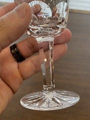 STUNNING SET(8) VTG WATERFORD Crystal ASHLING White Wine Glasses SIGNED 5.5″H