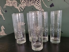 VINTAGE Iittala Finland Tapio Wirkkala Mesi Highball Glasses Texture – Set Of 6