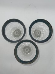 VTG Water Goblet Silver Band Dorothy Thorpe H 7 1/2 in W 3 7/8 in Blown Glass US
