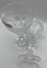 SET of 2 HEARTHSIDE 24% LEAD CRYSTAL WINE GOBLETS YUGOSLAVIA