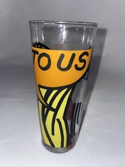 Set Of 3 Vintage 90s Ritzenhoff Milk Glass w/ Comic Book Style Pop Art