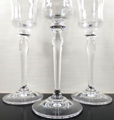 3 Mikasa Jamestown Clear Platinum Trim Wine Glass Set Elegant Optic Stemware Lot