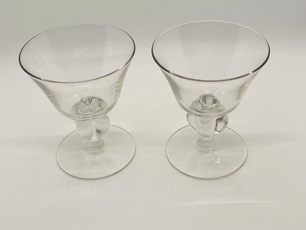 Gulli Ingrid Swedish Hand-Blown Crystal Glasses Champagne/Sherbet Set Elegant-2