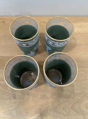 Wedgwood Jasperware Jeanette Green Hellenic Drinking 6 oz Juice Glasses Set of 8