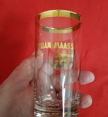 Vintage Porzellan Maass Gold Rimmed Set of 6 PM Glasses. Hanover & Bremen. New.