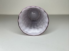 Set of 4 Rare Imperial Glass Bambu Bamboo Cased White Purple Tumbler