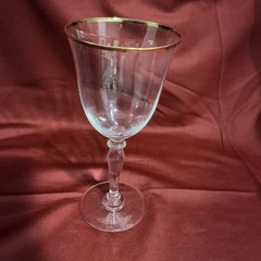6 Vintage Classic Gold Rimmed Stemmed Goblets, Lovely Traditional But Unmarked