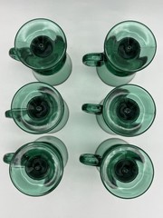 Vintage Libbey Glass Irish Coffee Mug Emerald Footed Set of Six 22k Gold Rim 6”