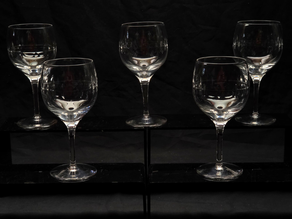 Lenox Candleglow Cut Crystal Wine Glasses 6.125″ Vintage Set of 4 + Free Spare