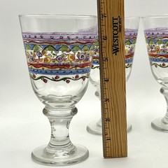 Sango Sweet Shoppe Wine Water Glasses Sue Zipkin Whimsical Pattern Set Of 4