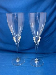 ROSENTHAL, CRYSTAL CALICE- SET OF TWO LARGE WATER GOBLETS STUDIO-LINIE, GERMANY