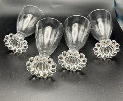 4 Vintage Anchor Hocking Berwick Boopie Juice/Wine Glasses 4.5″x2.5″ Clear