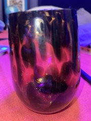 Brown Black Tortoiseshell Pattern Glass Tumbler Round 4.5in Decorative Drinkware