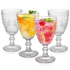 Clear Glass Goblets, Drinking Goblets Stemmed Water Glasses for Iced Tea Wine…