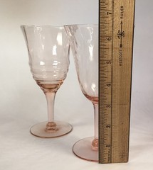 Vintage Pink Depression Glass Stemware 5 Piece Mix &Match Wine Champagne Glasses