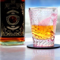 Boutique Pink Whisky Glass Hand-cut Edo Kiriko Crystal Highball Glass 280ml