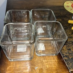 Libbey Square Glass Medium Lot Of 4