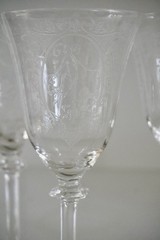 1920s Maryland Glass Co. «Diana & Nymph» Etched Goblets – Set of 4