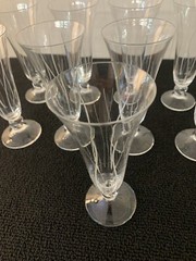 6 Champagne Flutes Model Orval Cut Crystal Daum (Price Per Unit)