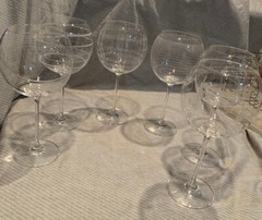 Mikasa Crystal CHEERS Set 6-9 1/8″ Balloon Wine Glasses Goblets Stemware