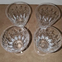Set of 4 Stuart «Abbey» Juice Glasses Crystal Discontinued Signed Multiples
