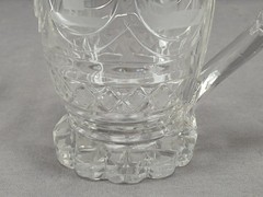 19th Century German Engraved Scenes & Sayings Cut Glass Mug / Stein C.1820-1830s
