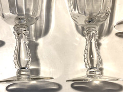 LOT of 4 VINTAGE Fostoria SILVER FLUTES 6.5″ Claret Wine Liquor Cocktail Glasses