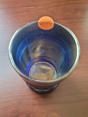 WOW ELECTRIC Blue Northwood Carnival Glass Peach Pattern Tumbler