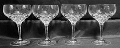 Set 4 Nachtmann DIAMANT Gorham DIAMOND-CLEAR Crystal Champagne 5 3/4″ EXCELLENT