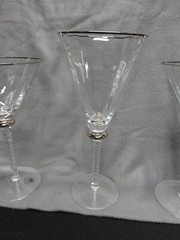 3 Ultra Large Bella Lux Glasses Wedding Toast Martini Cosmo Wine Optic Paneled
