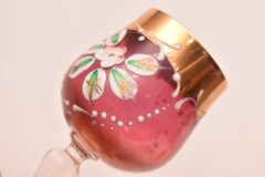 SET 4 MURANO Pink GLASS TRE FUOCHI GOLD Venetian Enameled Wine Glasses Goblets