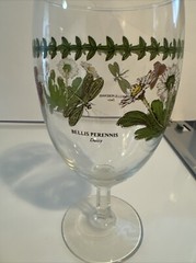 Portmeirion Botanic Garden 16oz Footed Tea Water Wine Goblets Glassss Lot Of 7