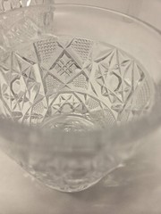 Vtg Fostoria Heritage Whiskey Glasses 1972-1982 UV Manganese Glow 4 piece