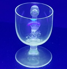Rare Glass Cup Foot Cup Adelskrone around 1900 O397