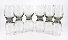 Set of 12 Vintage Libbey Tempo Gray Smoke Roly Poly Glasses Tumblers 4.5″ 12 oz