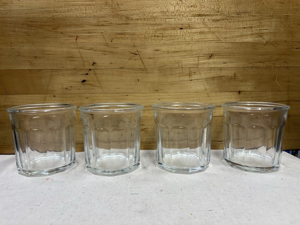 VTG Luminarc 500ml Clear Working Glass 10 Panel Tumbler Set of 4 Replacement