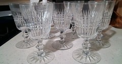 Vintage 50s Seneca Glass Crystal Renaissance Wine Water Stems Set/8 6″ H 8 oz