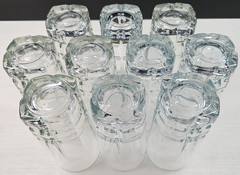 10 Libbey Squire Cooler Glasses Set Clear Vertical Cut Drink Tumbler Barware Lot