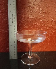 Estaly Vintage Style Clear Coupe Glasses Set of 4 Glass 4.25 in 5.25 in