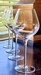 Mikasa Crystal Bordeaux Red Wine Glasses Set of 4 22 Oz 9.75″ Etched Logo