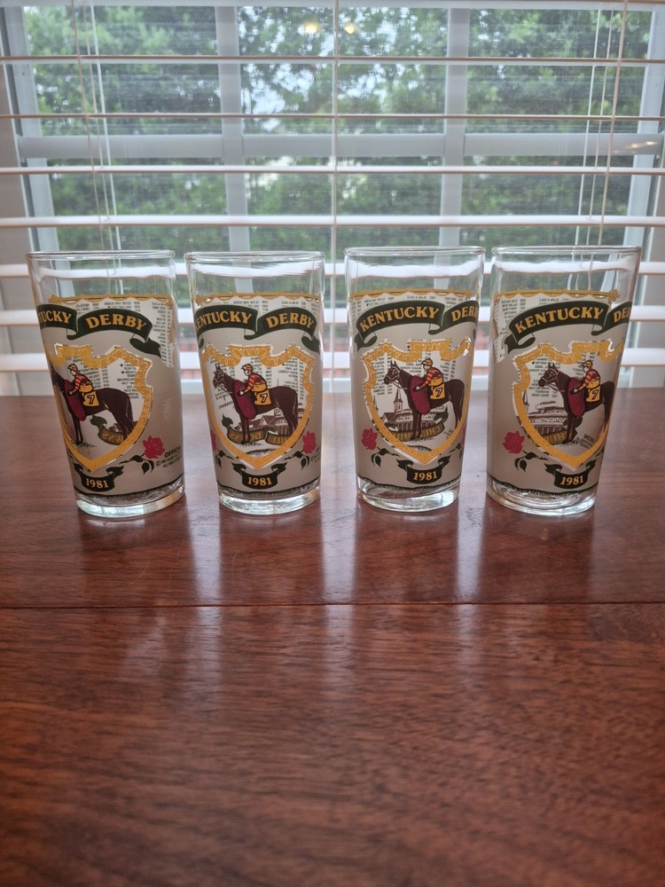 1981 Kentucky Derby Churchill Downs Commemorative Tumblers Set 4