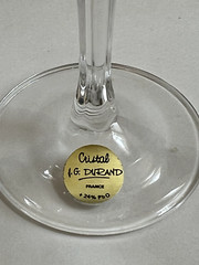 J G Durand Clear Crystal Shot Glasses Florence Frosted Petals 1.5oz (Set of 2)