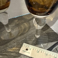 Southern Living 4 Arlington Amber Water Wine Goblets Handblown 8” 10 Oz